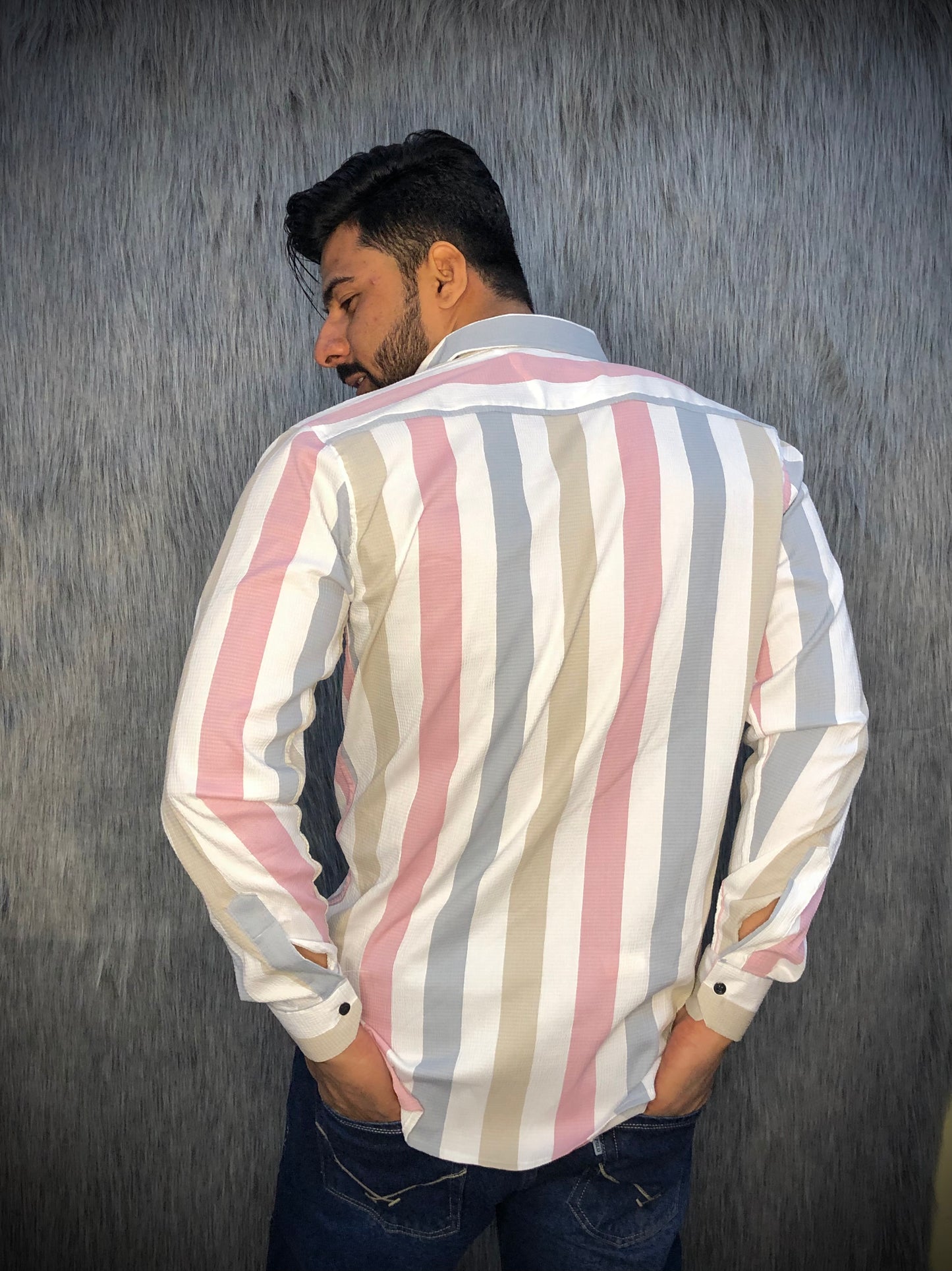 Popcorn Lycra Shirt (Pink-Brown-Grey)