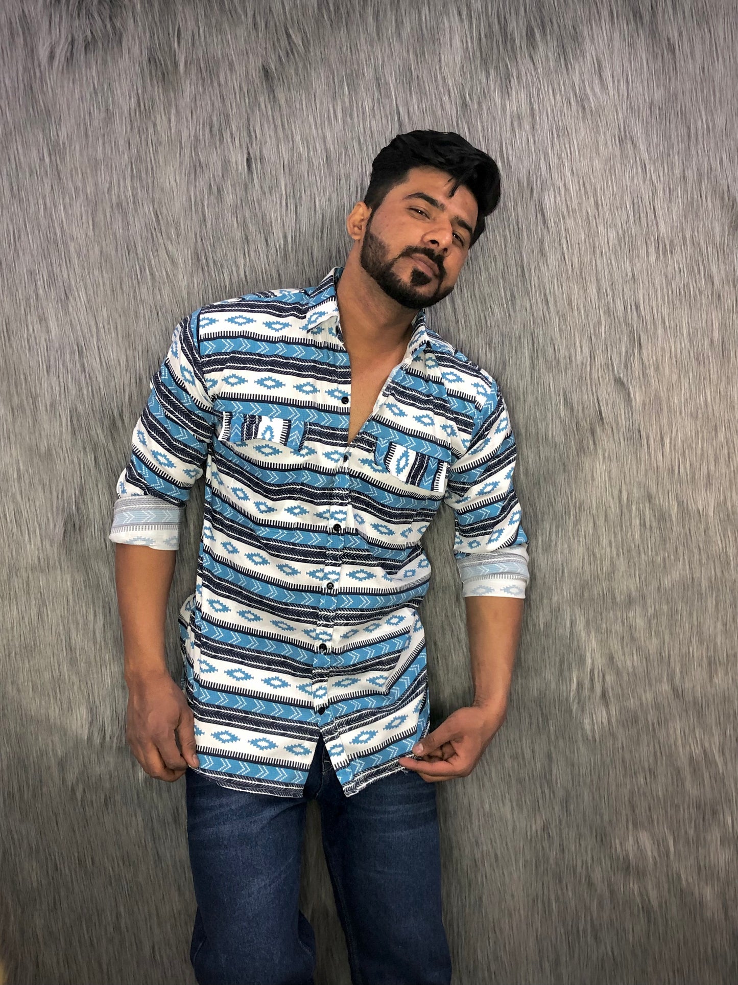 Sanganeri Shirt (Blue)