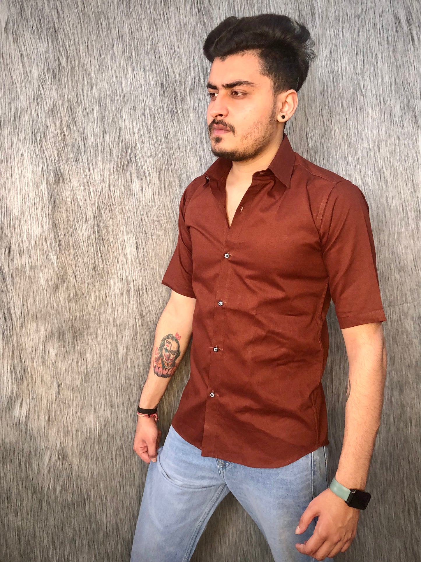 oversized dropshoulder shirt (Rust)