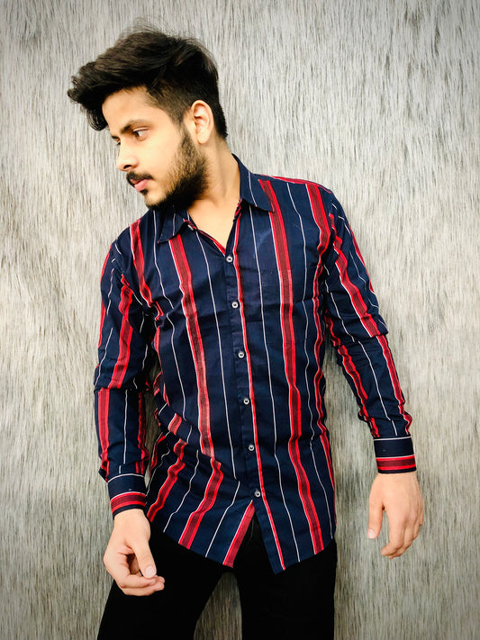 Cotton Lining Shirt (Red-Blue)