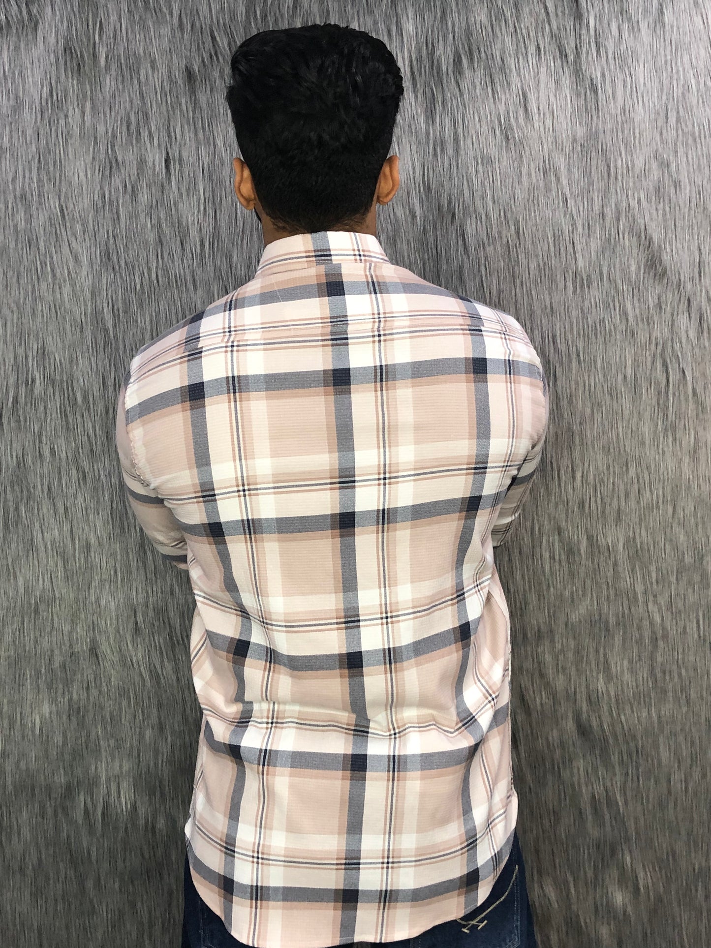 Checkered Shirt (Light Brown)