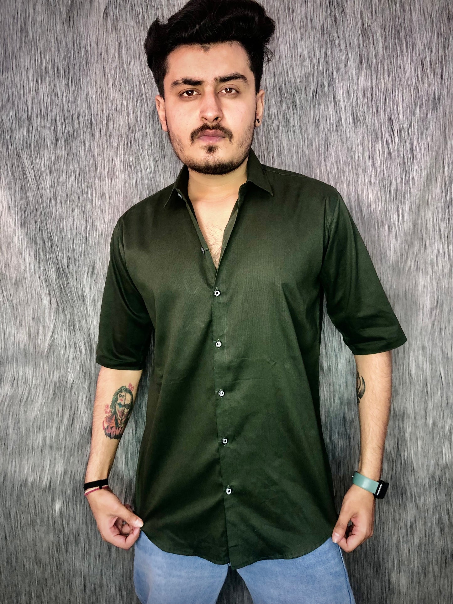 oversized dropshoulder shirt (GREEN)