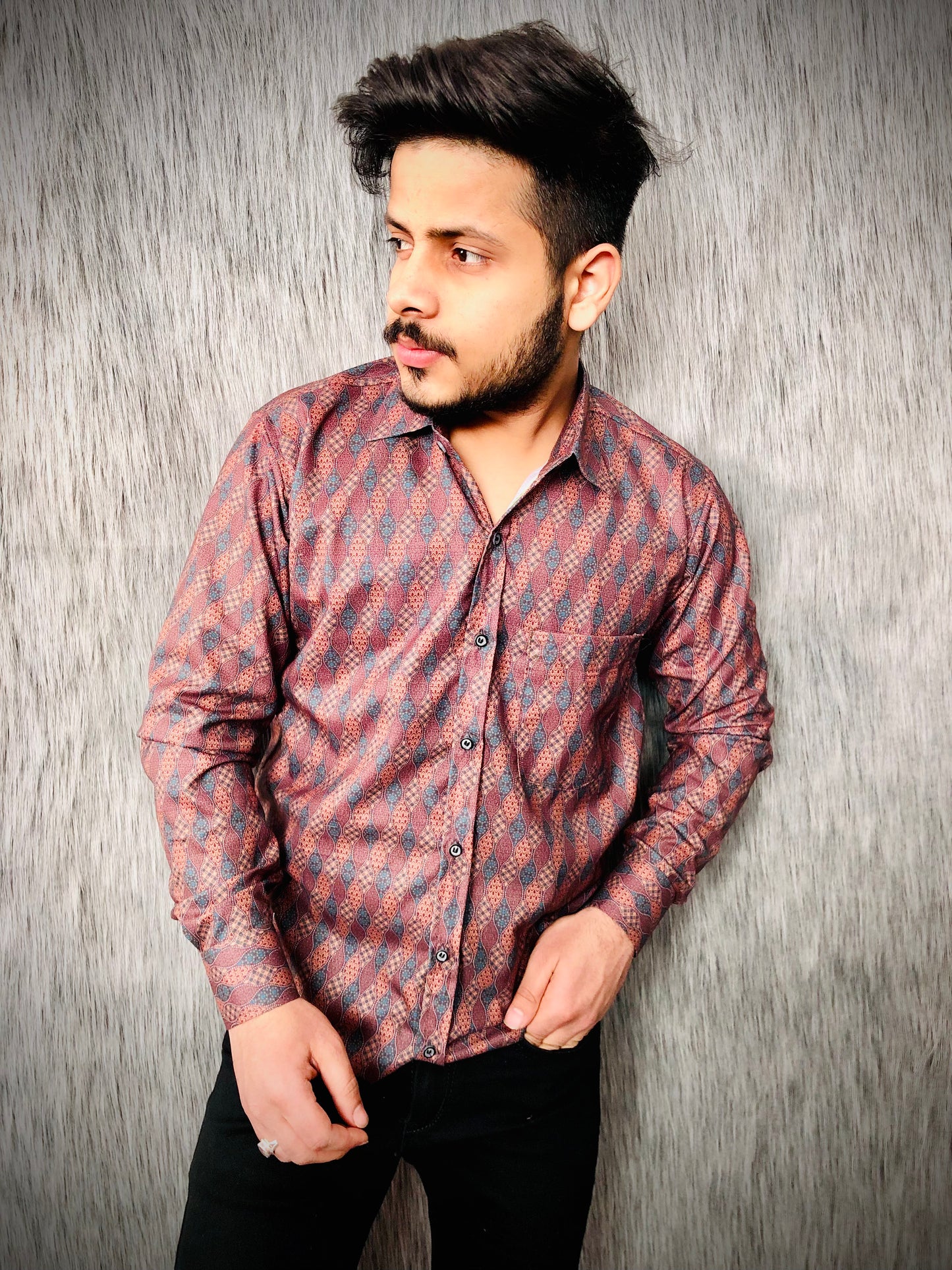 Cotton Sanganeri Shirt (Print 1)