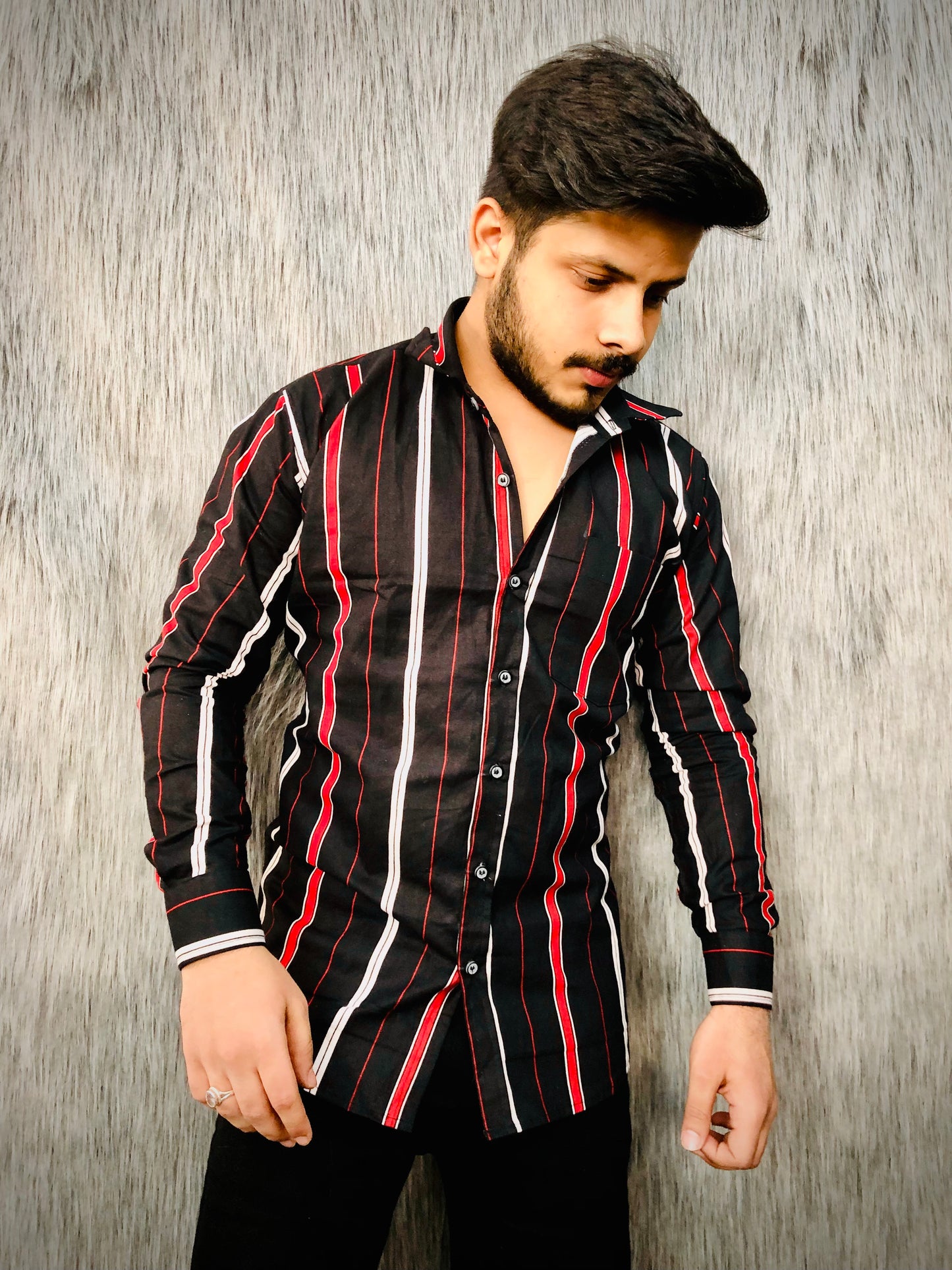 Cotton Lining Shirt (Red-Black)